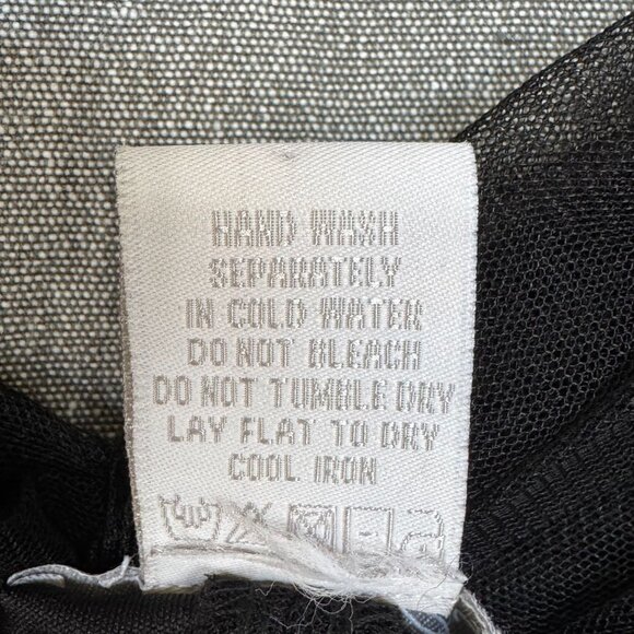 Vintage Y2K Charlotte Russe Black Tulle Satin Floral Applique Off Shoulder Top - Picture 15 of 15